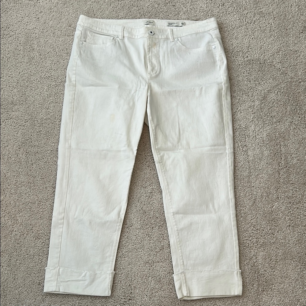 J. Jill Denim Women's White Ankle jeans Authentic fit cropped 14 excellent cond.